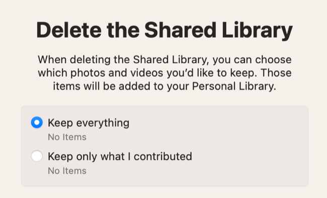 Exclua a biblioteca de fotos compartilhada do iCloud em um Mac