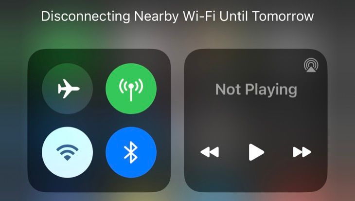 Desative o Wi-Fi no Control Center do seu iPhone