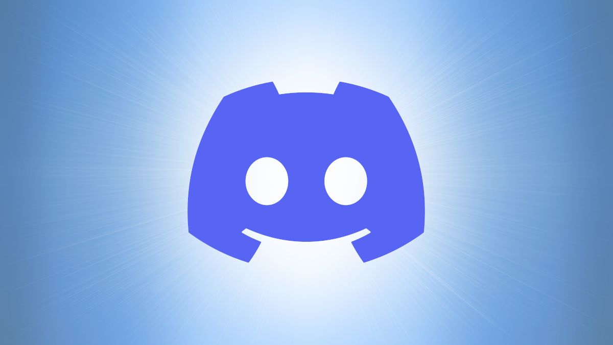 O logotipo roxo do Discord em um fundo azul.