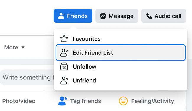 Editar lista de amigos do Facebook