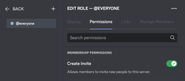 Edite as permissões para a função padrão no Discord