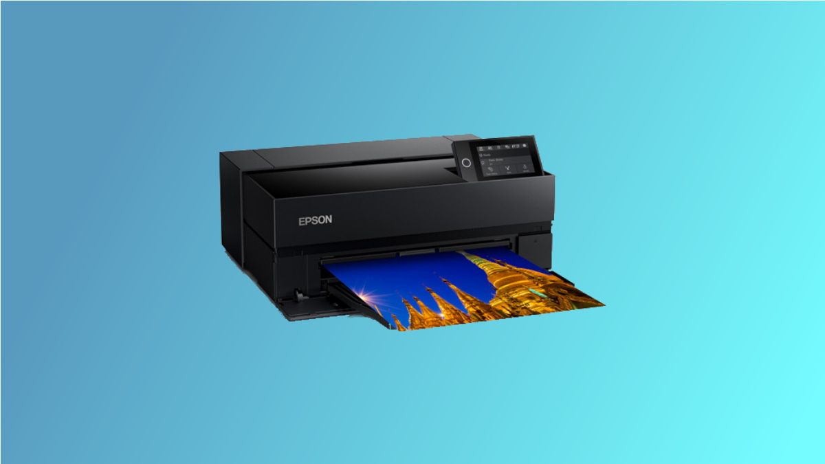 Epson Surecolor em fundo azul