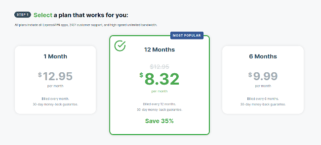 Planos de preços da ExpressVPN