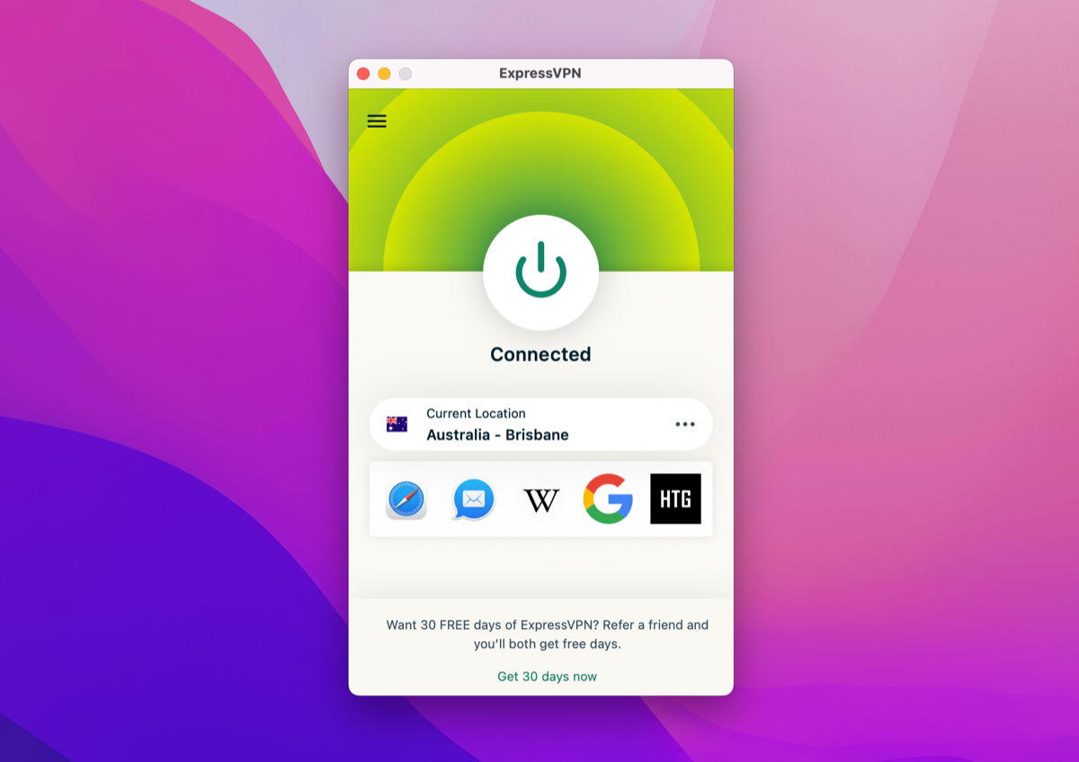 Cliente ExpressVPN para macOS