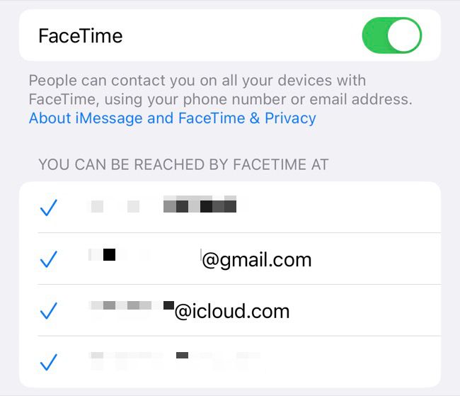 Certifique-se de que suas configurações do FaceTime estejam configuradas corretamente