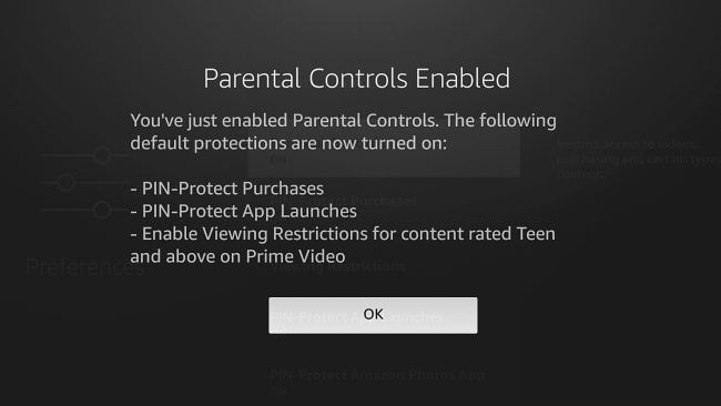 Controles dos pais no Fire TV