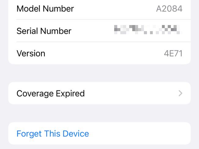 Esqueça este dispositivo nas configurações de Bluetooth