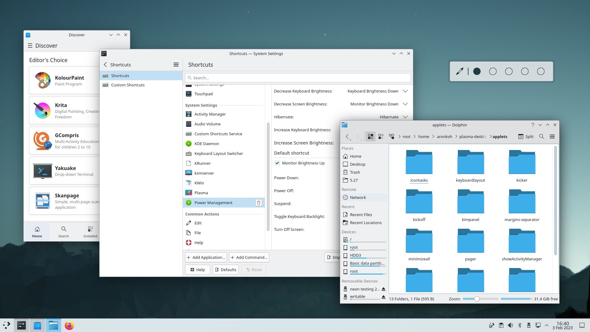Área de trabalho KDE Plasma 5.27