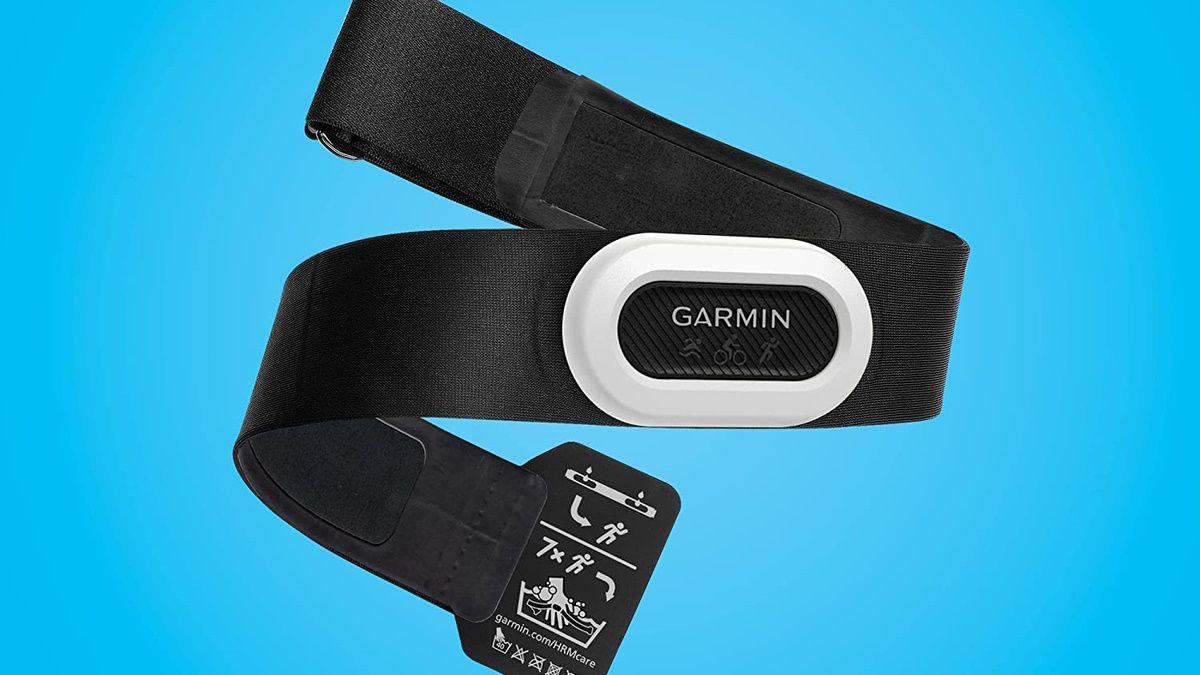 Garmin HRM Pro Plus em fundo azul