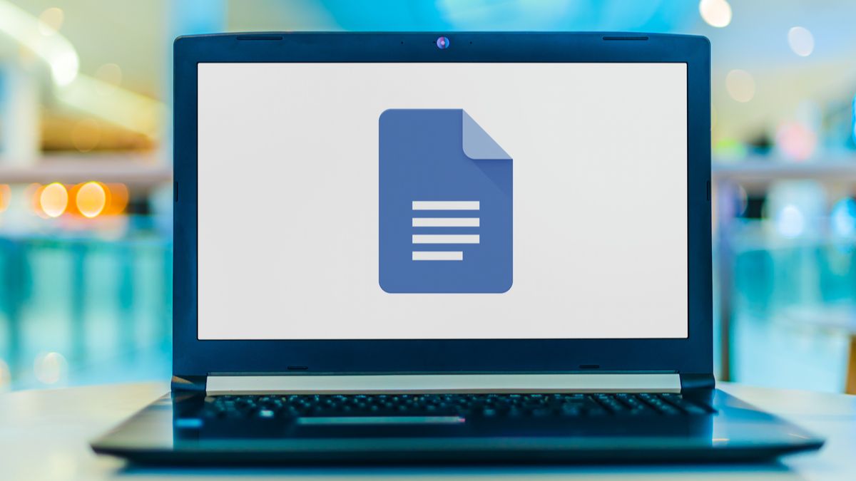Logotipo do Google Docs em um laptop