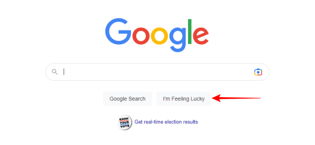 Google, estou com sorte, botão