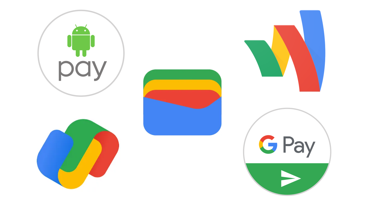 Logotipos do Google Pay e da Carteira virtual.