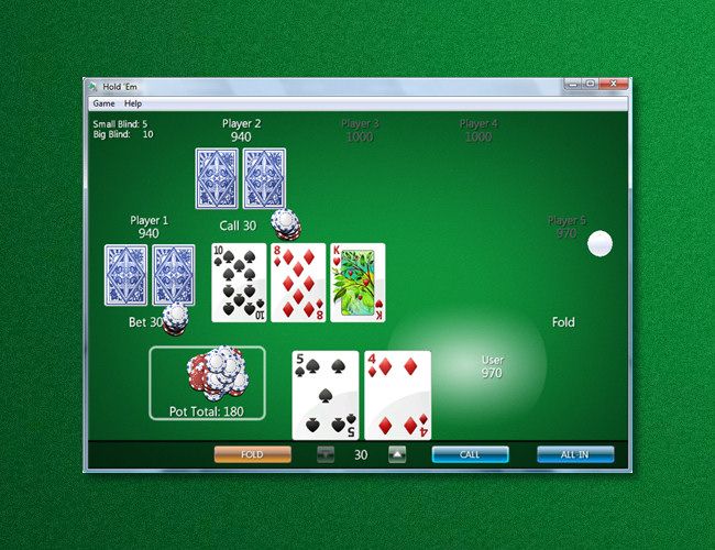 Captura de tela do Microsoft Hold 'Em