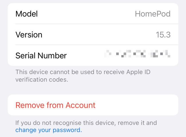 Remova o HomePod do ID Apple nas configurações do iOS