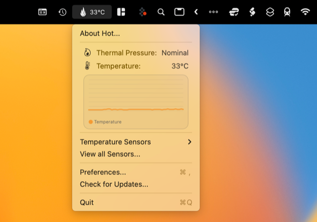 Monitore temperaturas com Hot para macOS