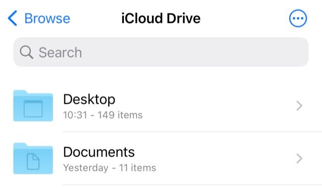 Acesse a área de trabalho e documentos usando arquivos no iPhone