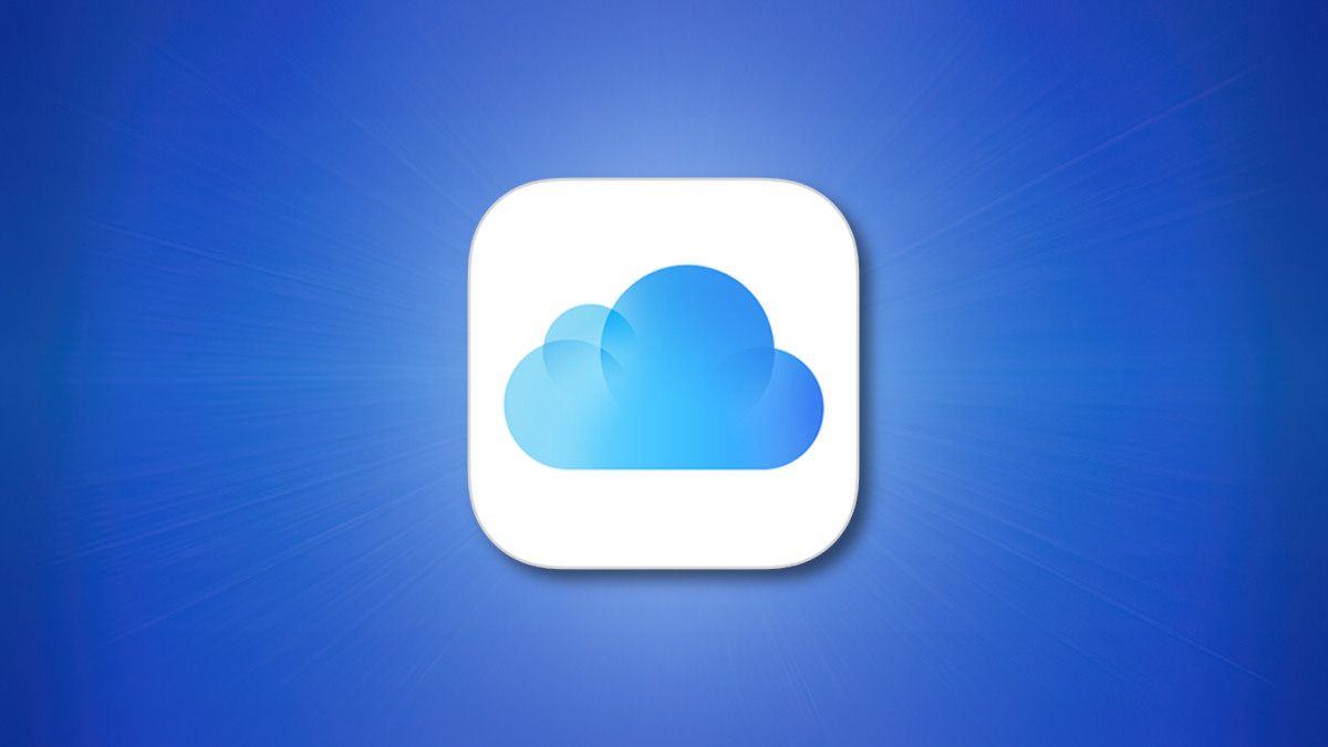 Logotipo Apple iCloud em fundo azul
