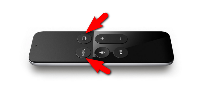 Segure os botões Menu e TV no controle remoto da Apple TV ao mesmo tempo até que a luz liga / desliga pisque.