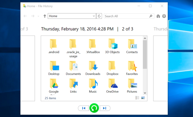 Restaure uma versão anterior de um arquivo com histórico de arquivos no Windows 11