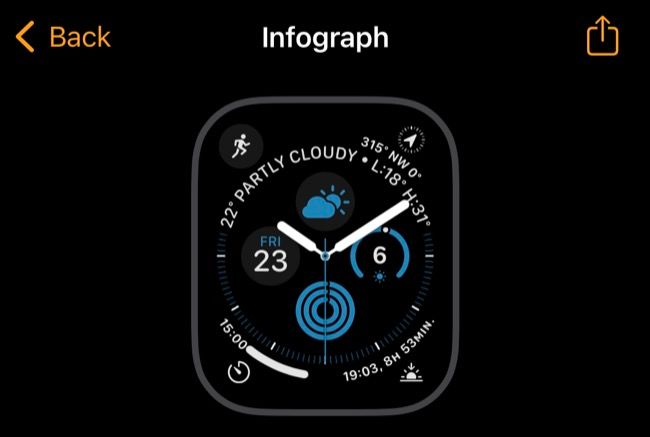 Mostrador de relógio Apple Watch Infograph