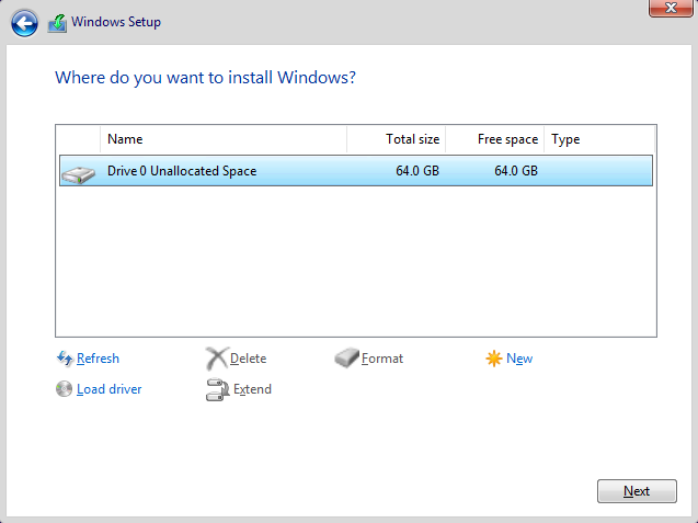 selecione o local de instalação do Windows 11
