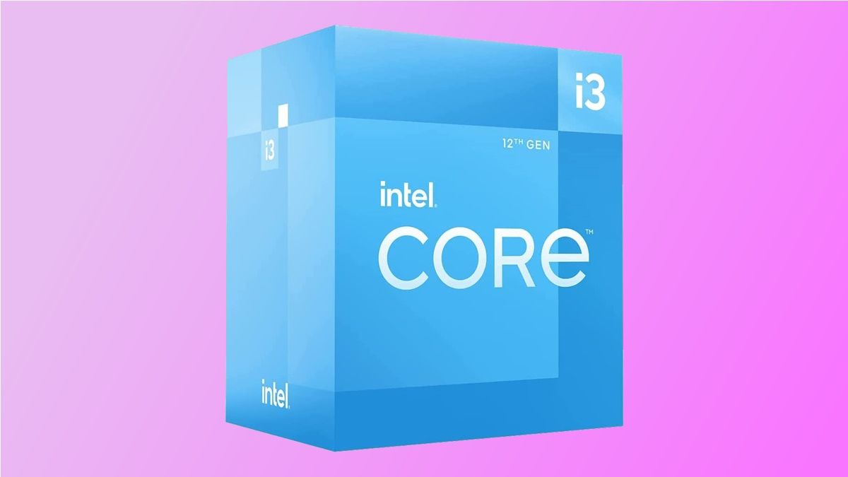 Intel i3 em fundo rosa