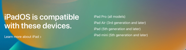 Compatibilidade de dispositivos iOS 16