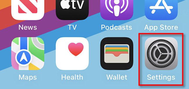 No iPhone, toque no ícone de engrenagem para iniciar o aplicativo Ajustes.