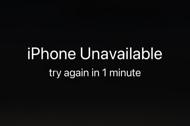 Erro de tela de bloqueio indisponível do iPhone