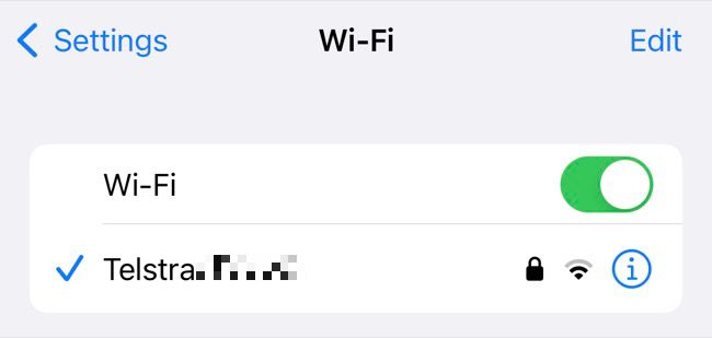 Configurações de Wi-Fi do iPhone no iOS 16