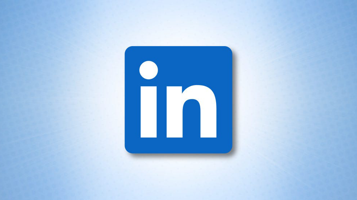 Logotipo do LinkedIn em fundo azul.