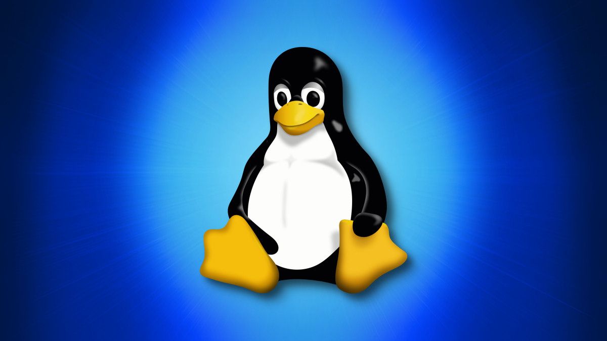 Tux mascote pinguim Linux em azul