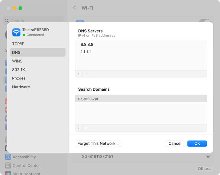 Servidores DNS personalizados no macOS 13 Ventura