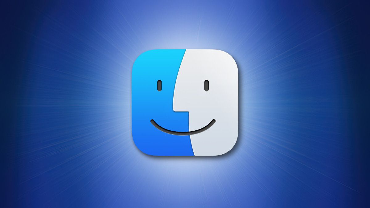 Ícone do Mac Finder em um fundo azul