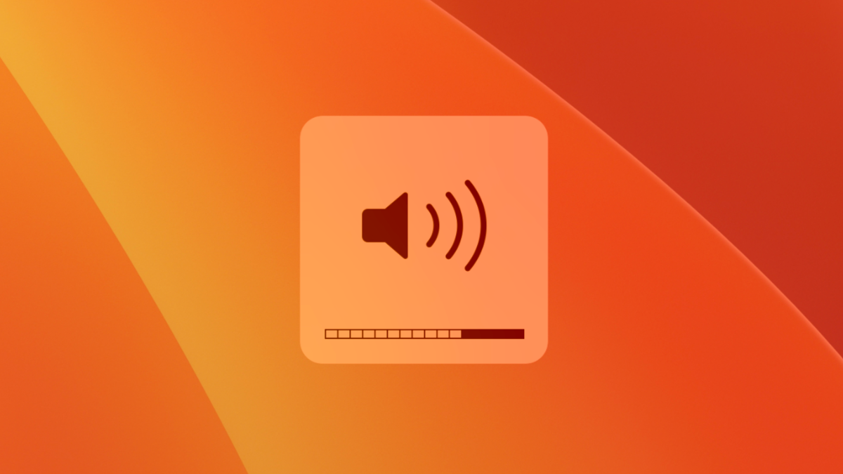 macOS Ventura com sobreposição de interface de volume