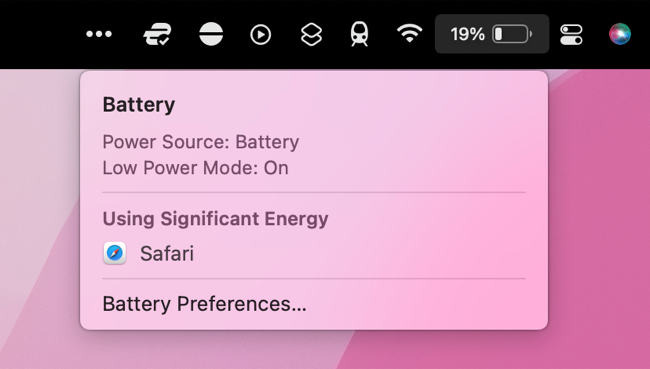 Porcentagem de bateria no MacBook Pro