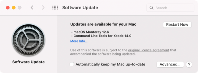 Atualização de software macOS 12.6