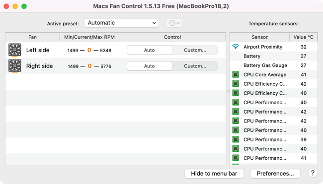 Controle de ventilador de Mac para macOS