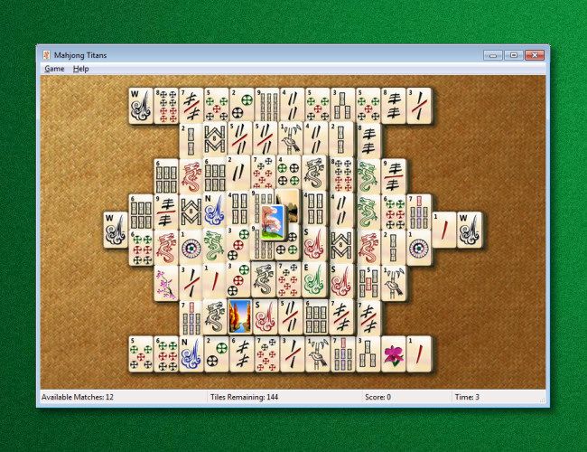 Captura de tela do Microsoft Mahjongg Titans