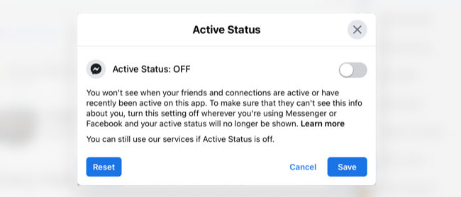 Altere a visibilidade do seu status do Facebook Messenger