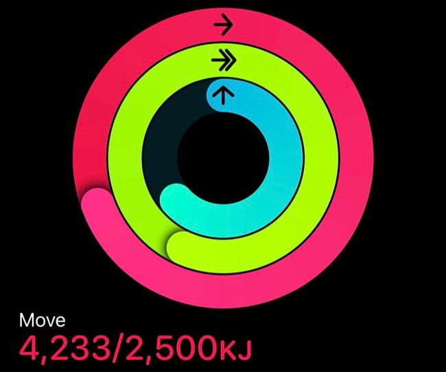 Anel Apple Watch Move no aplicativo Fitness