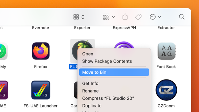 Exclua um aplicativo no macOS com o Finder