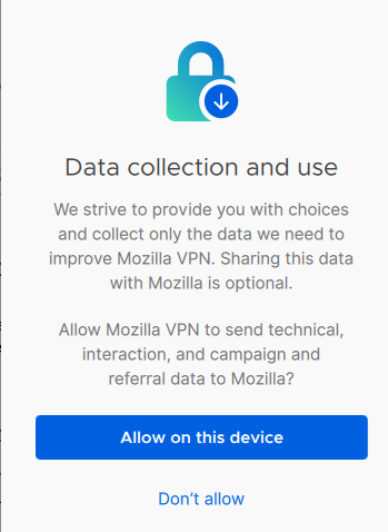 Desativação da Mozilla para coleta de dados