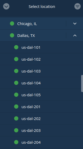 Lista de servidores Mullvad dos EUA