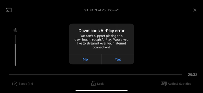 Erro do Netflix para iPhone AirPlay