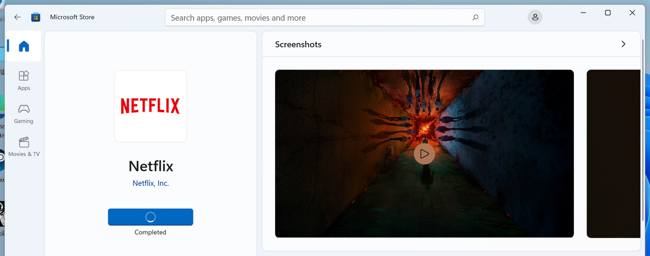 Aplicativo Netflix na Microsoft Store