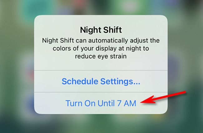 O prompt Night Shift no iPad.