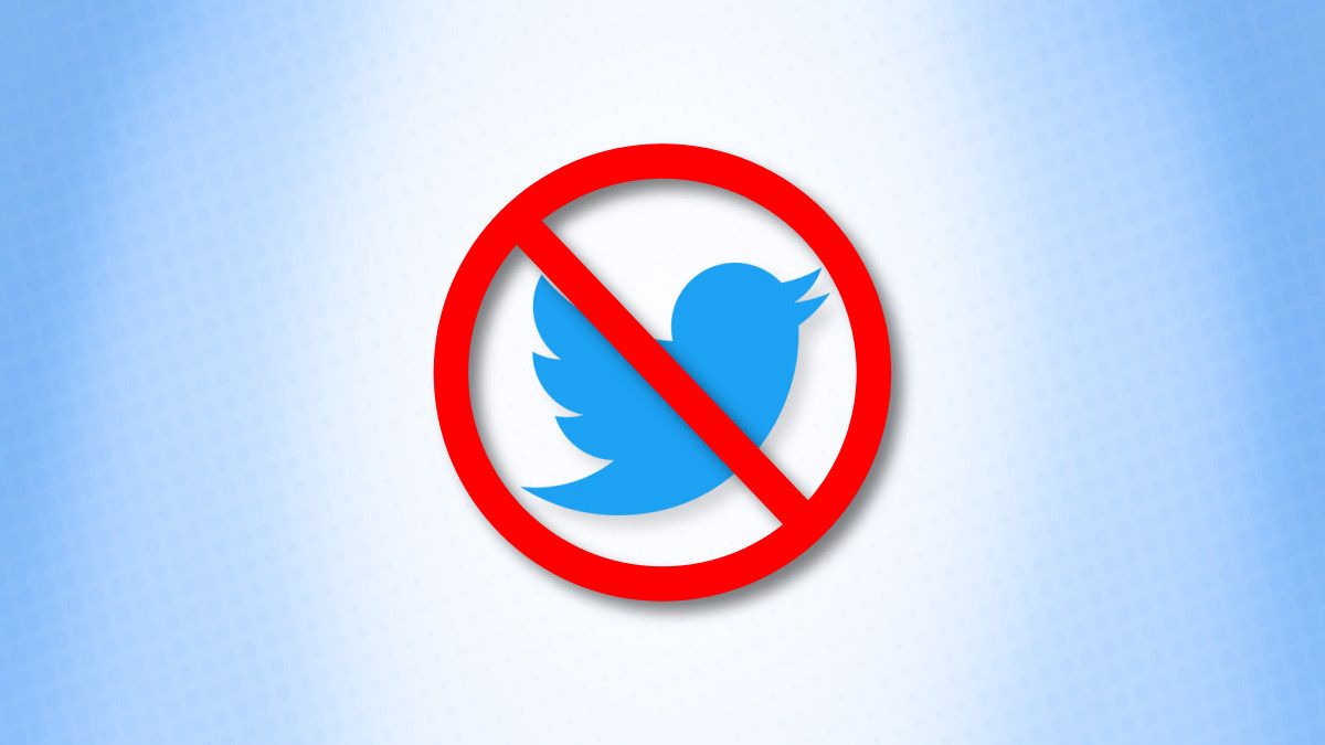 Um logotipo do Twitter riscado