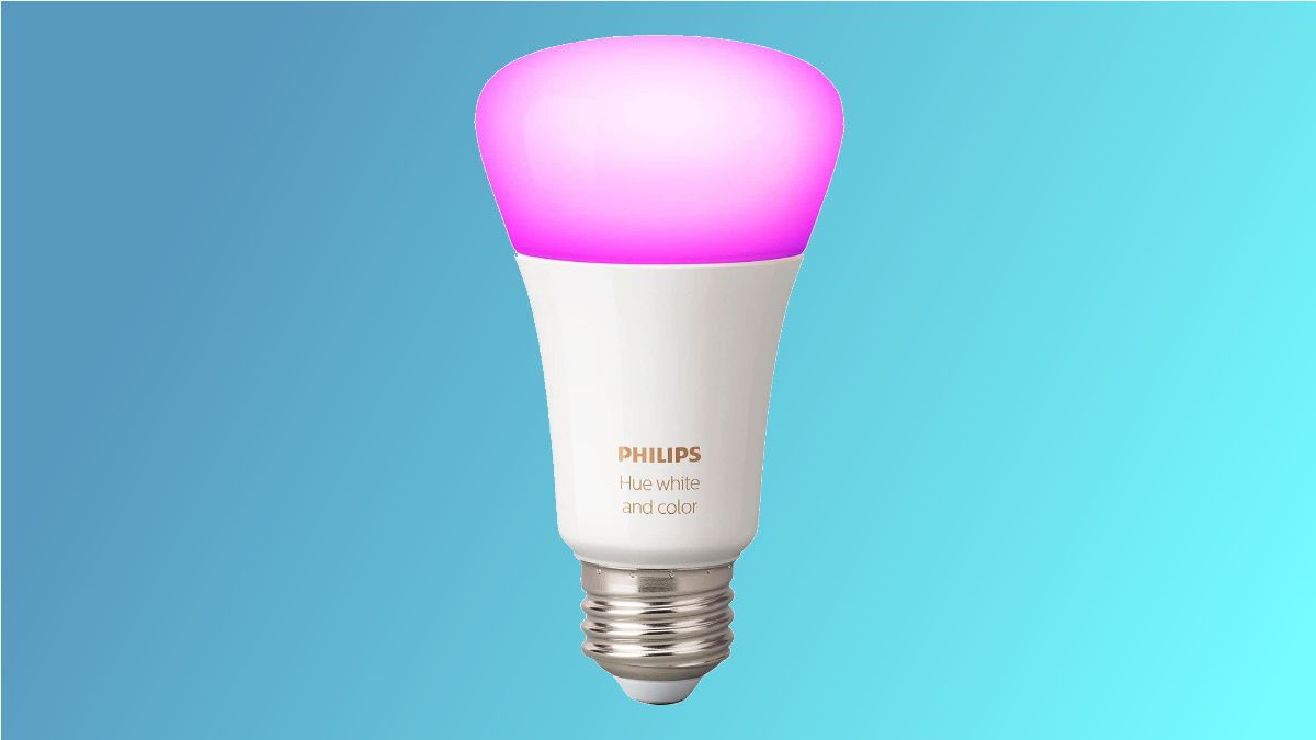 Lâmpada Philips Hue em fundo azul