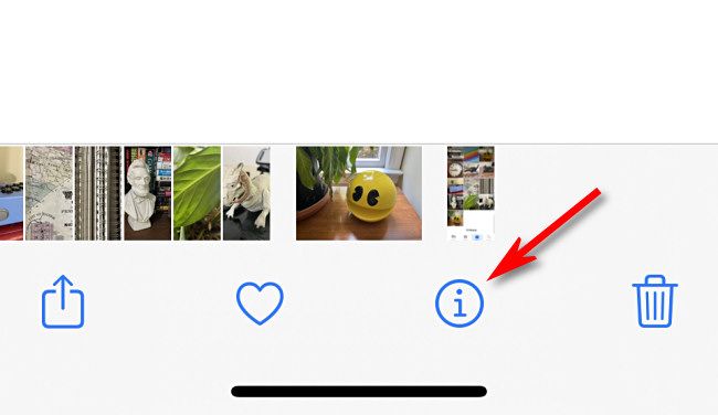 Em Fotos, toque no botão Informações.
